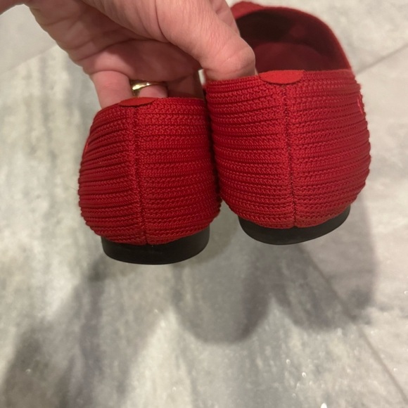 Vivaia Melia Pointed-Toe D'Orsay Flats Ballet Red Knit Slip On Shoes Size 40 - Picture 10 of 11